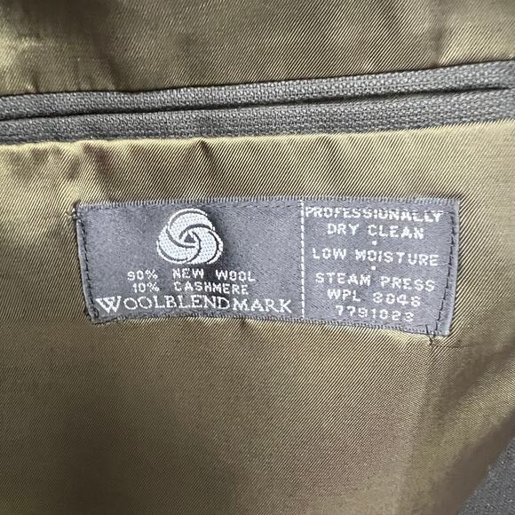 Alfani Men's New Wool Cashmere Blend Dark Olive Green Blazer Jacket Size Large - Picture 9 of 9